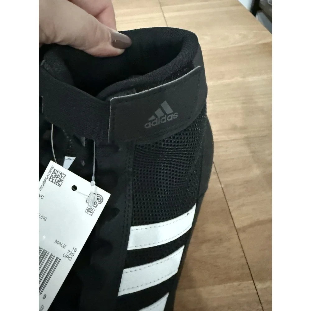 Adidas HVC 2‎ Wrestling Shoes Black White Mens Size 16 AQ3325 New
